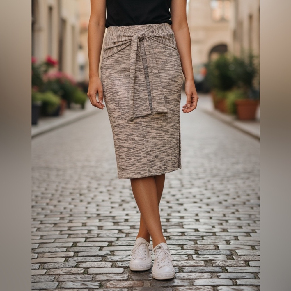 NEW• Soul Sunrise Minimalist Gray Space Dye Pencil Skirt •1X-3X - Picture 4 of 16